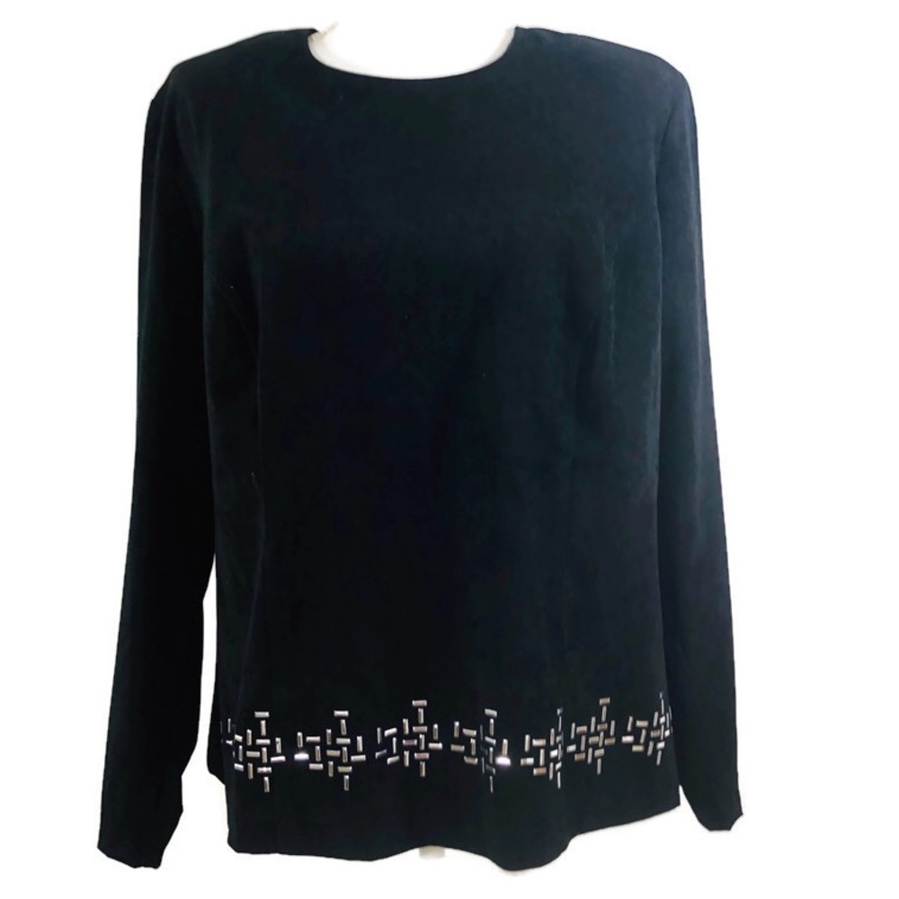 Giorgio Sant Angelo Plus Sz 16 Black Silver Shirt